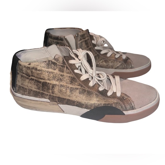 Dolce Vita Women’s Zoel Color Blocked Mixed Texture Leather Sneaker Size 8.5 - Picture 1 of 3